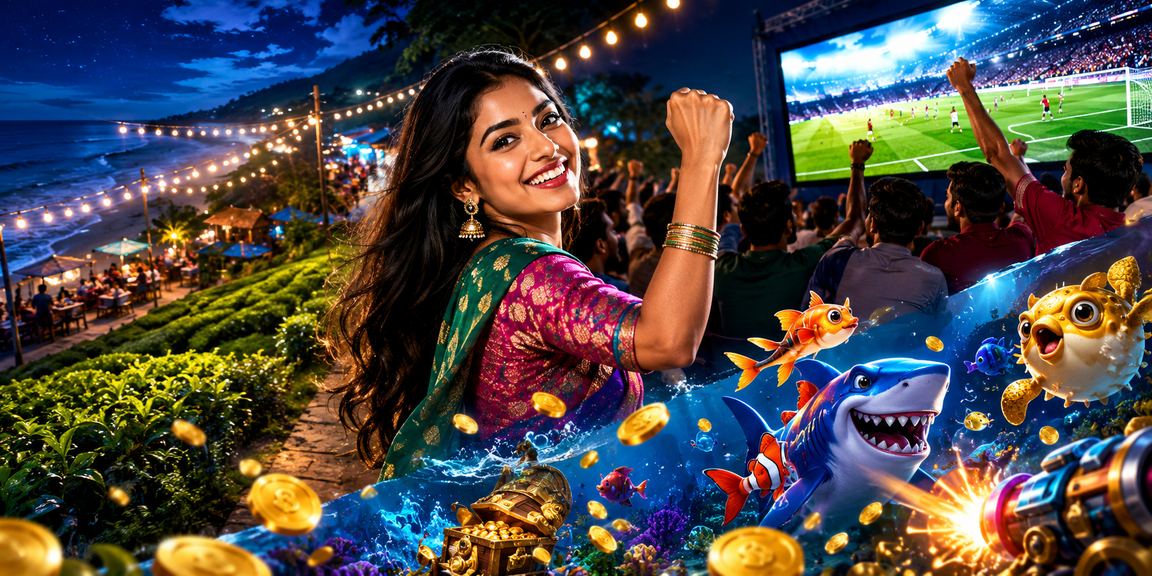 চা বাগানের পাশে মোবাইলে স্পোর্টস বেটিং অফার উপভোগ